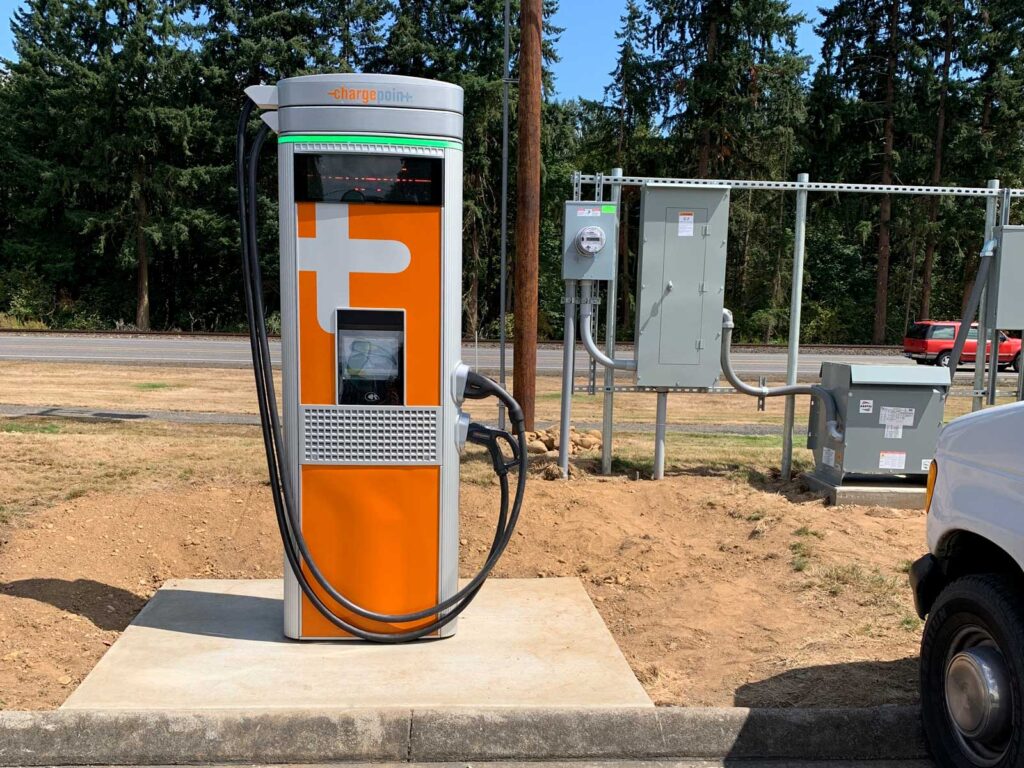 CRPUD electric car charging station installation